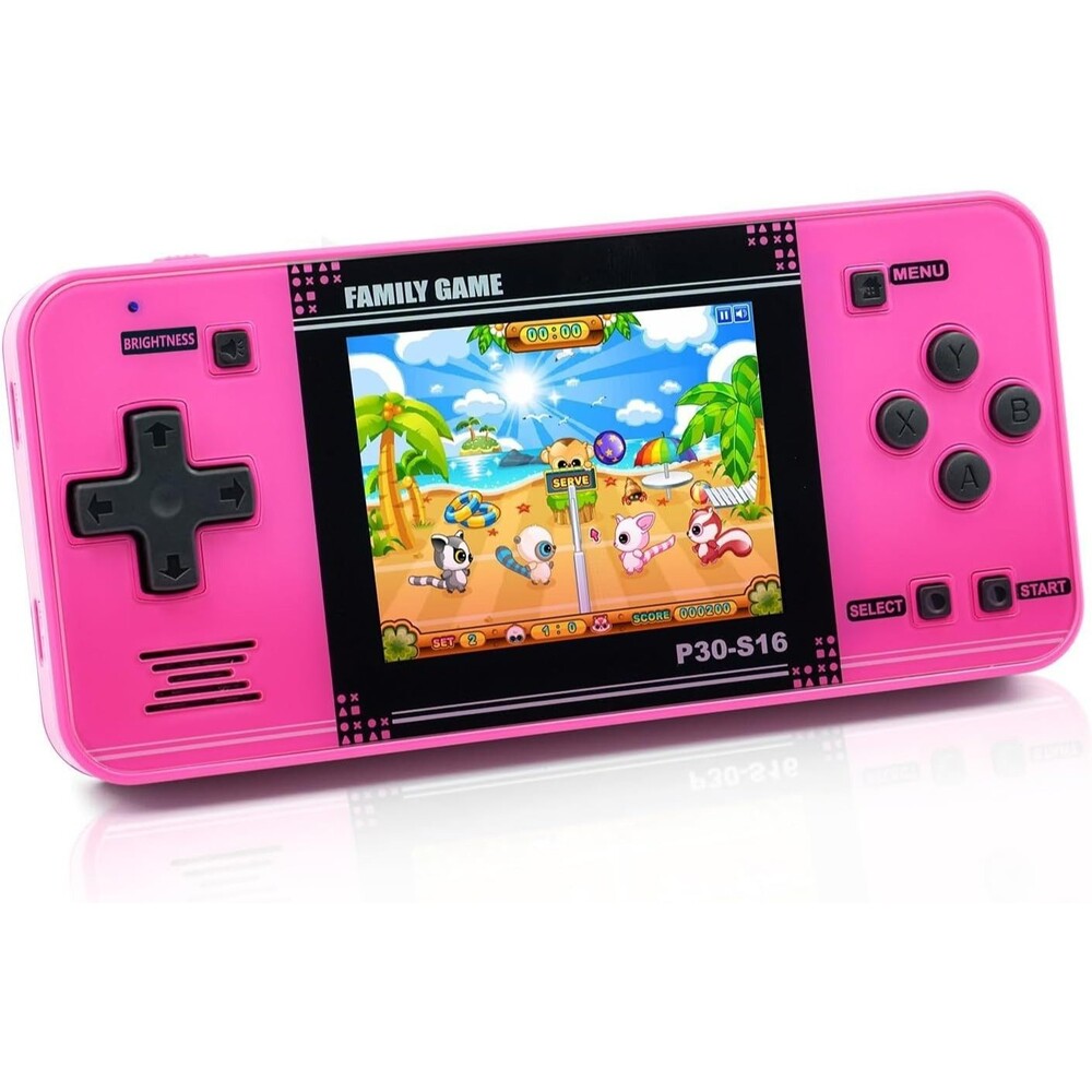Kids Handheld Game Preloaded 220 Retro Video Games 3" LCD Screen Pink Mini Arcad